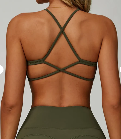 Damen-BH mit gekreuztem Rücken – Terra (Khaki)